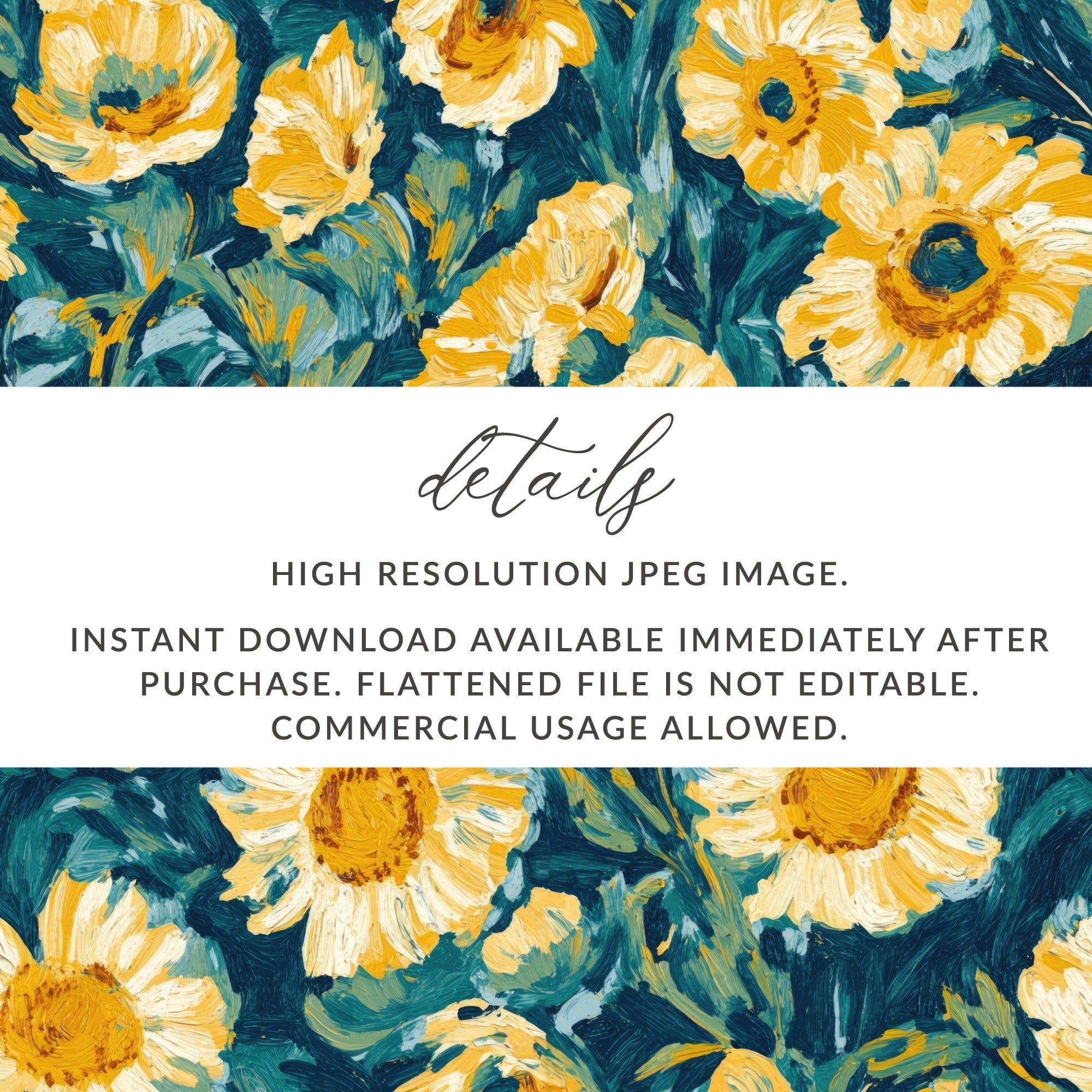 Sunflower Digital Paper, Floral Pattern, Seamless Background, Digital Download, Scrapbooking Paper, Fabric Design, Yellow Flowers - Moore and Mountain
