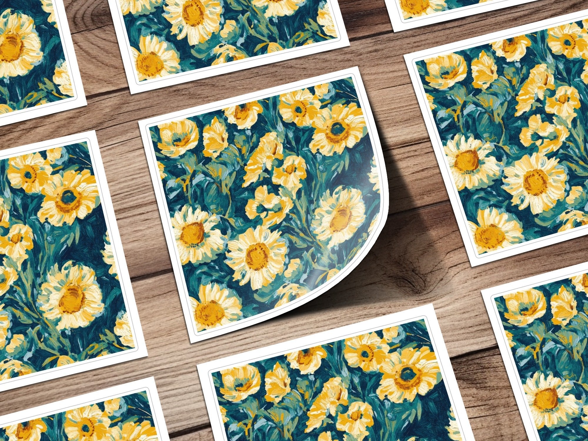 Sunflower Digital Paper, Floral Pattern, Seamless Background, Digital Download, Scrapbooking Paper, Fabric Design, Yellow Flowers - Moore and Mountain