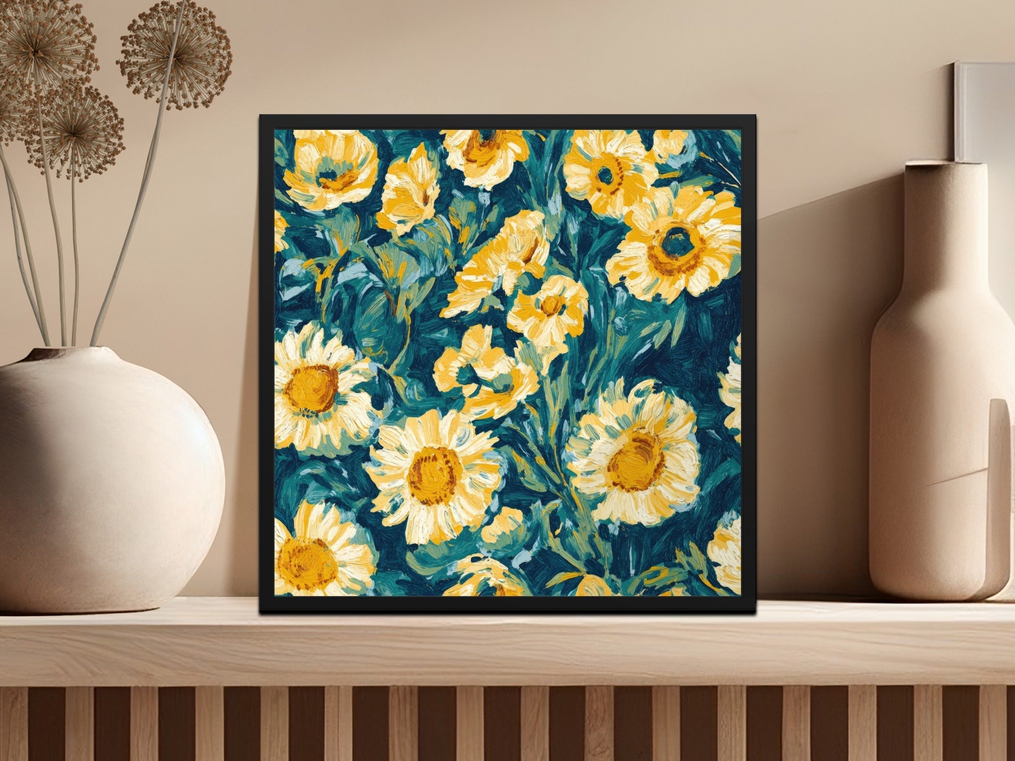 Sunflower Digital Paper, Floral Pattern, Seamless Background, Digital Download, Scrapbooking Paper, Fabric Design, Yellow Flowers - Moore and Mountain
