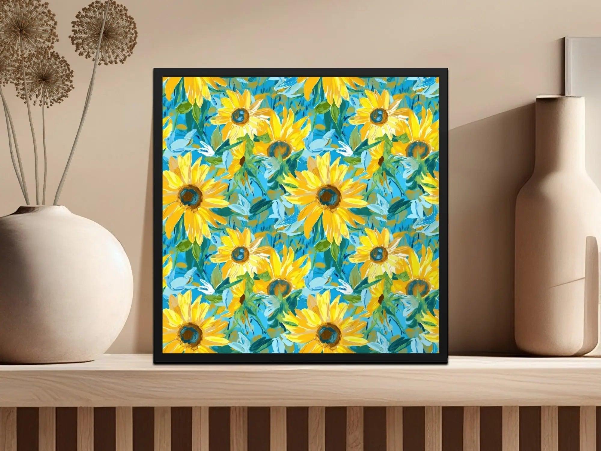 Sunflower Digital Paper, Floral Seamless Pattern, Yellow Flower JPEG Files, Fabric Design, Scrapbooking Paper, Digital Download - Moore and Mountain
