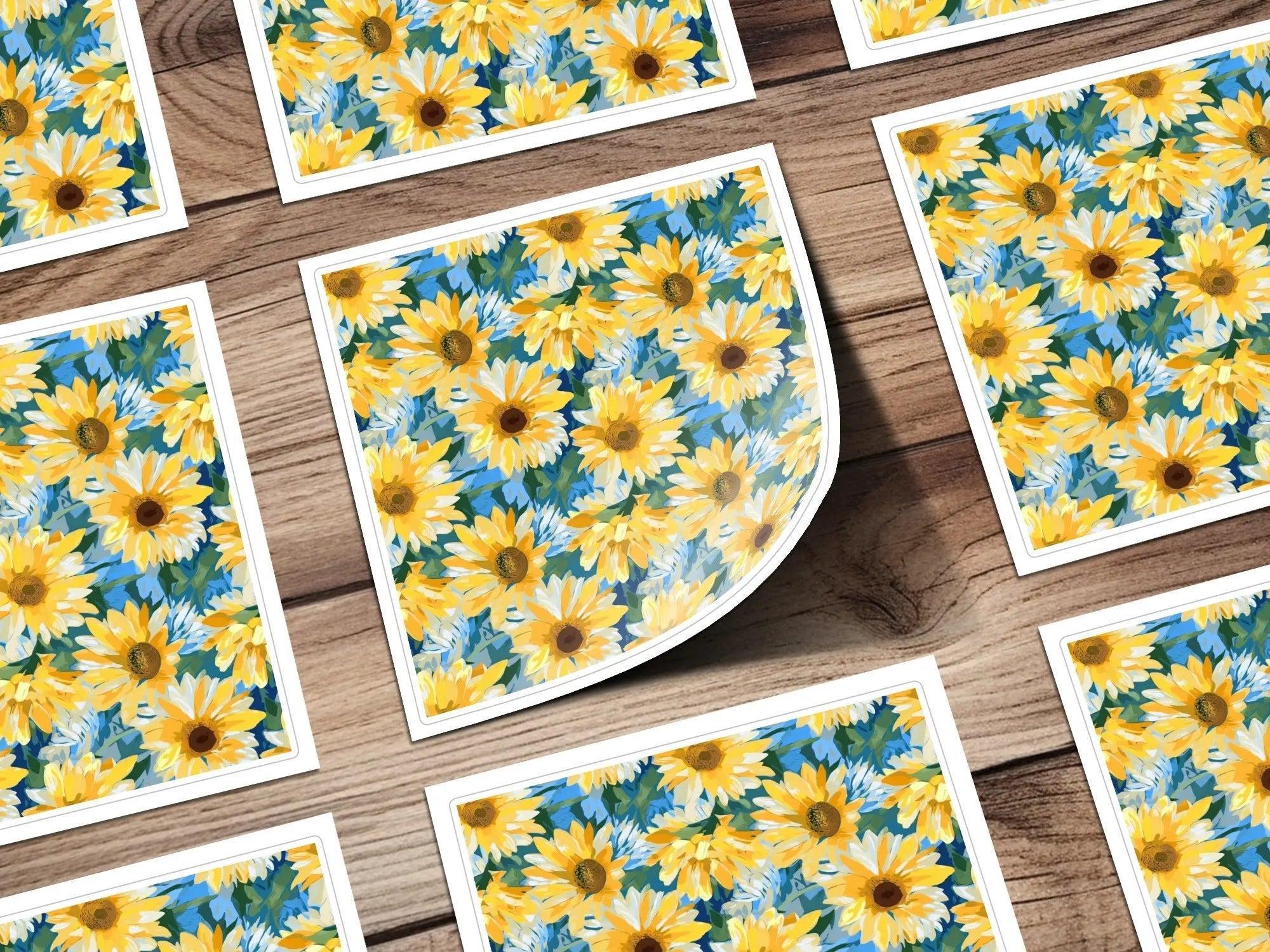 Sunflower Seamless Pattern Digital Paper, Floral Design, Summer Background, Digital Download for Fabric, Scrapbooking, Craft Projects - Moore and Mountain