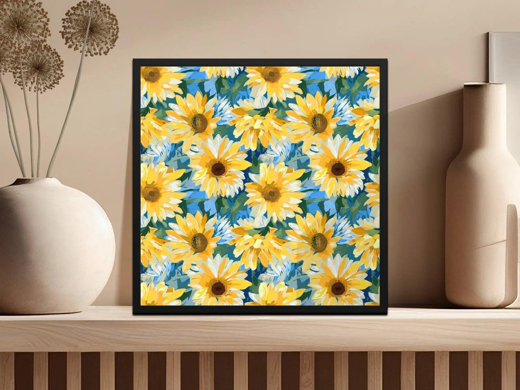 Sunflower Seamless Pattern Digital Paper, Floral Design, Summer Background, Digital Download for Fabric, Scrapbooking, Craft Projects - Moore and Mountain