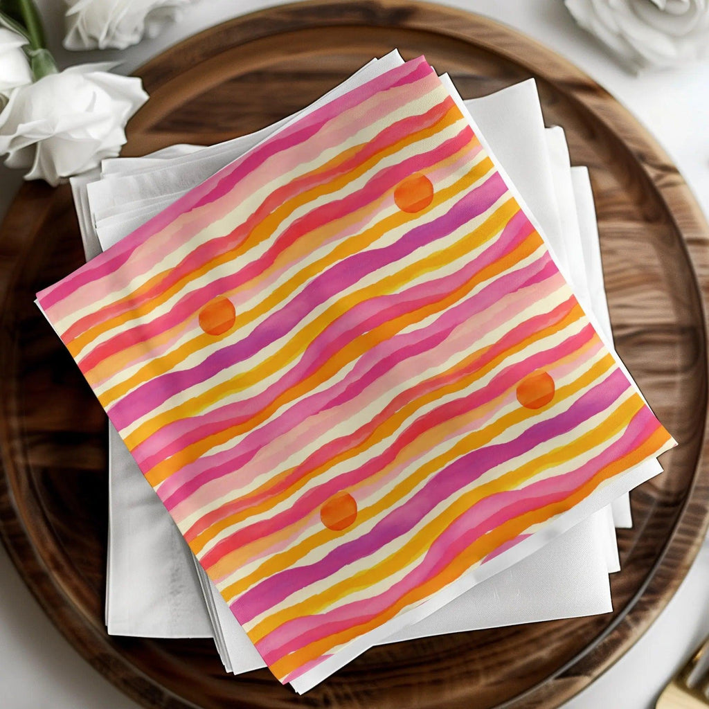 Sunset Stripes Digital Paper, Abstract Seamless Pattern, Pink Orange JPEG, Digital Download, Scrapbook Paper, Craft Supply, Printable Art - Moore and Mountain