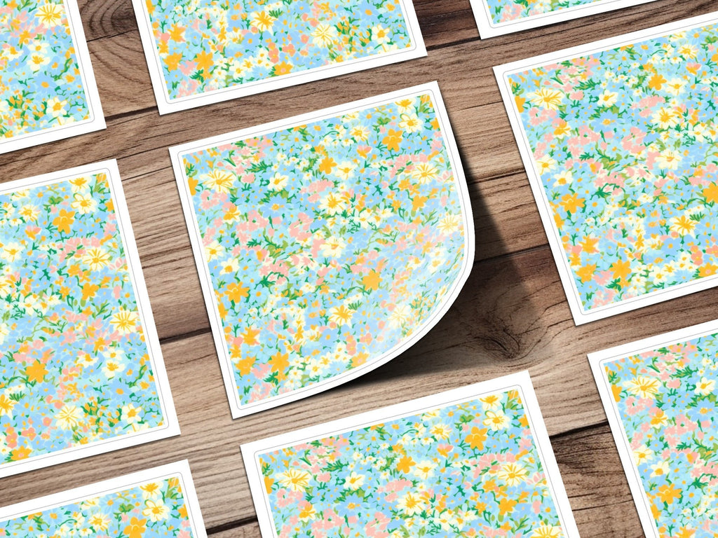 Teal Ditsy Floral Tiny Blossoms Seamless Pattern - Moore and Mountain