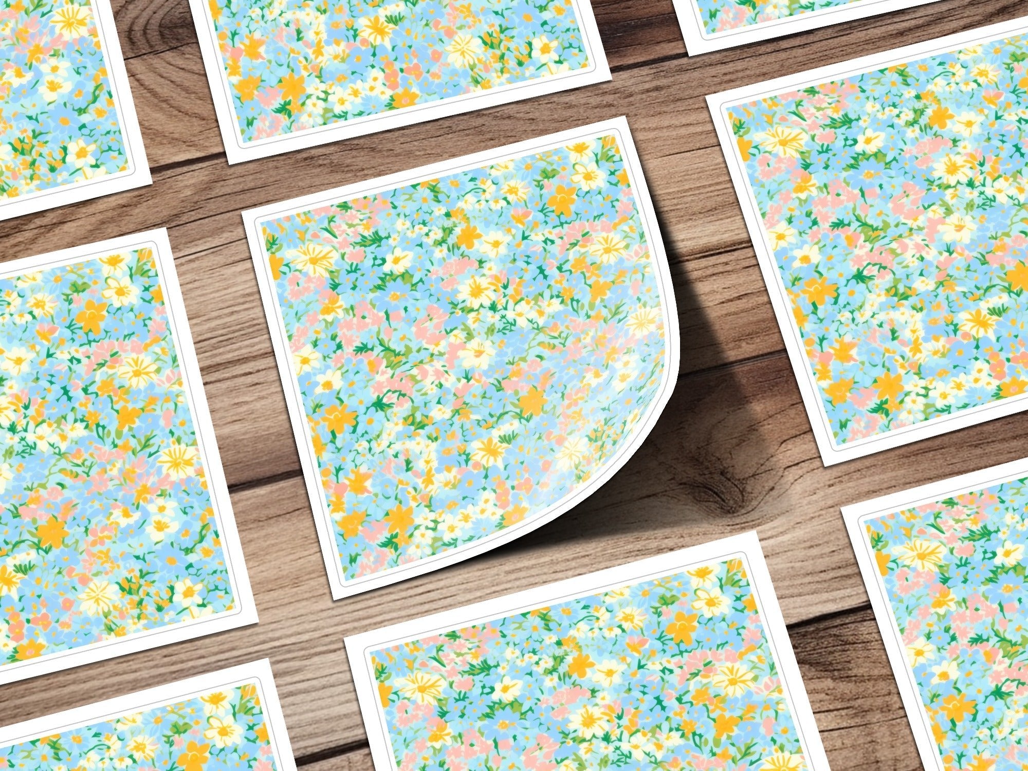 Teal Ditsy Floral Tiny Blossoms Seamless Pattern - Moore and Mountain