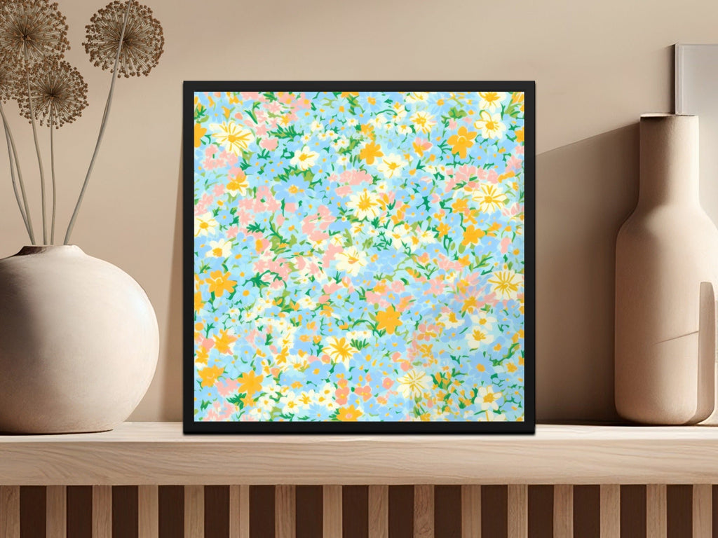 Teal Ditsy Floral Tiny Blossoms Seamless Pattern - Moore and Mountain