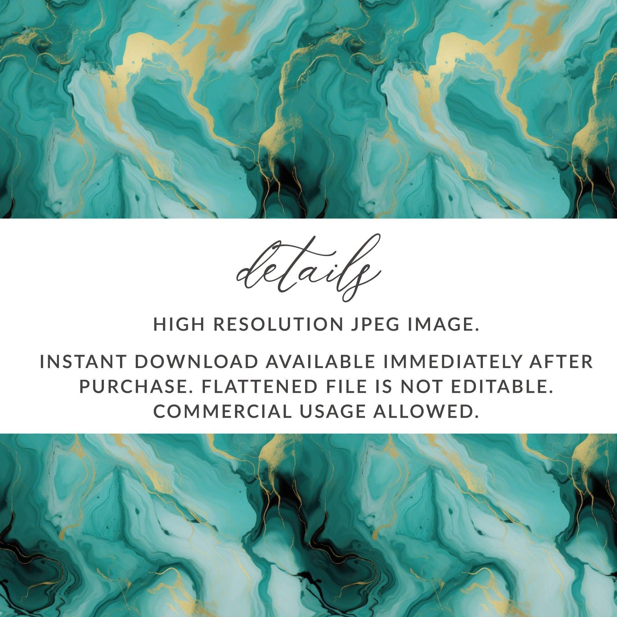 Teal Gold Marble Digital Paper, Seamless Abstract Pattern, Fabric Print, Scrapbook Paper, Watercolor Texture, Commercial Use - Moore and Mountain