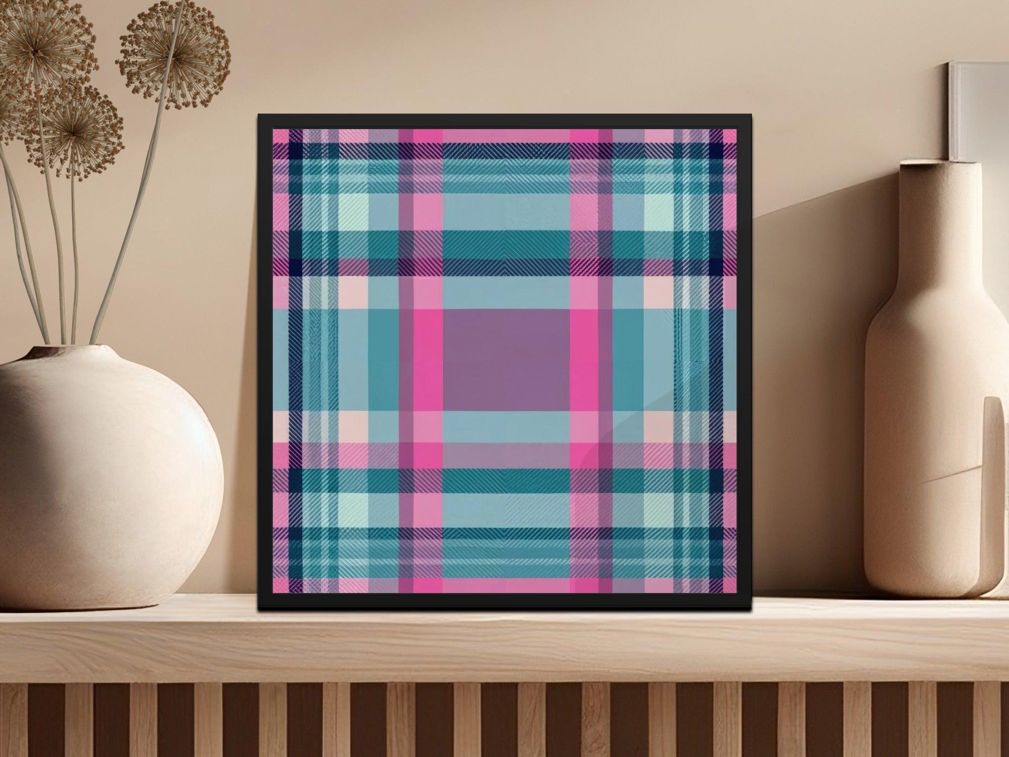 Teal Pink Plaid Digital Paper, Seamless Tartan Pattern, Commercial Use, Fabric Design, Scrapbook Paper, Digital Backgrounds - Moore and Mountain