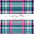 Teal Pink Plaid Digital Paper, Seamless Tartan Pattern, Commercial Use, Fabric Design, Scrapbook Paper, Digital Backgrounds - Moore and Mountain