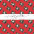 Texas Christmas Digital Paper, Seamless Pattern, Floral Texas, Holiday Pattern, 12x12 JPEG, Printable Fabric, Scrapbooking - Moore and Mountain