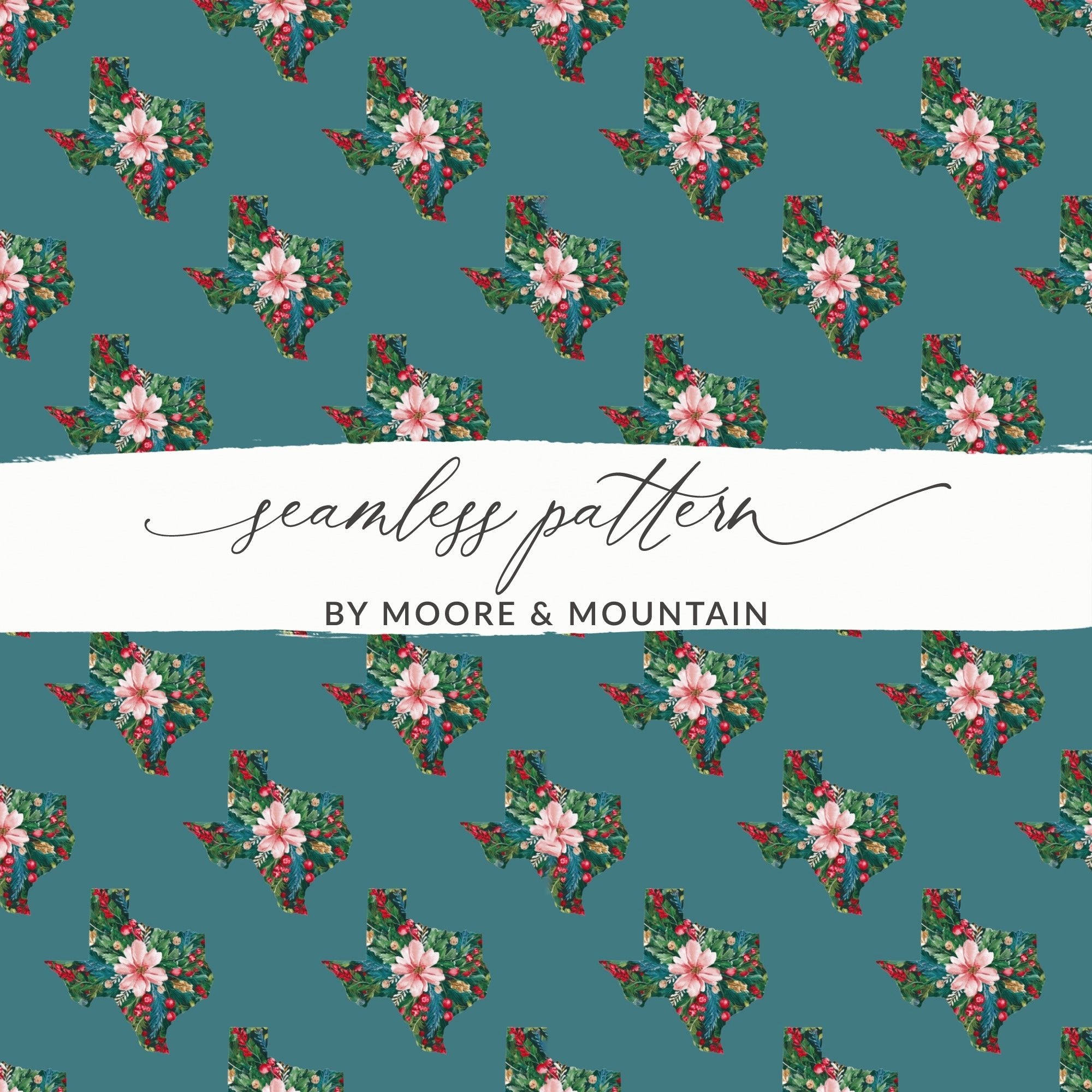 Texas Floral Seamless Pattern, Digital Paper, Texas State Outline, Flower Design, JPEG Files, Digital Download, Scrapbooking - Moore and Mountain