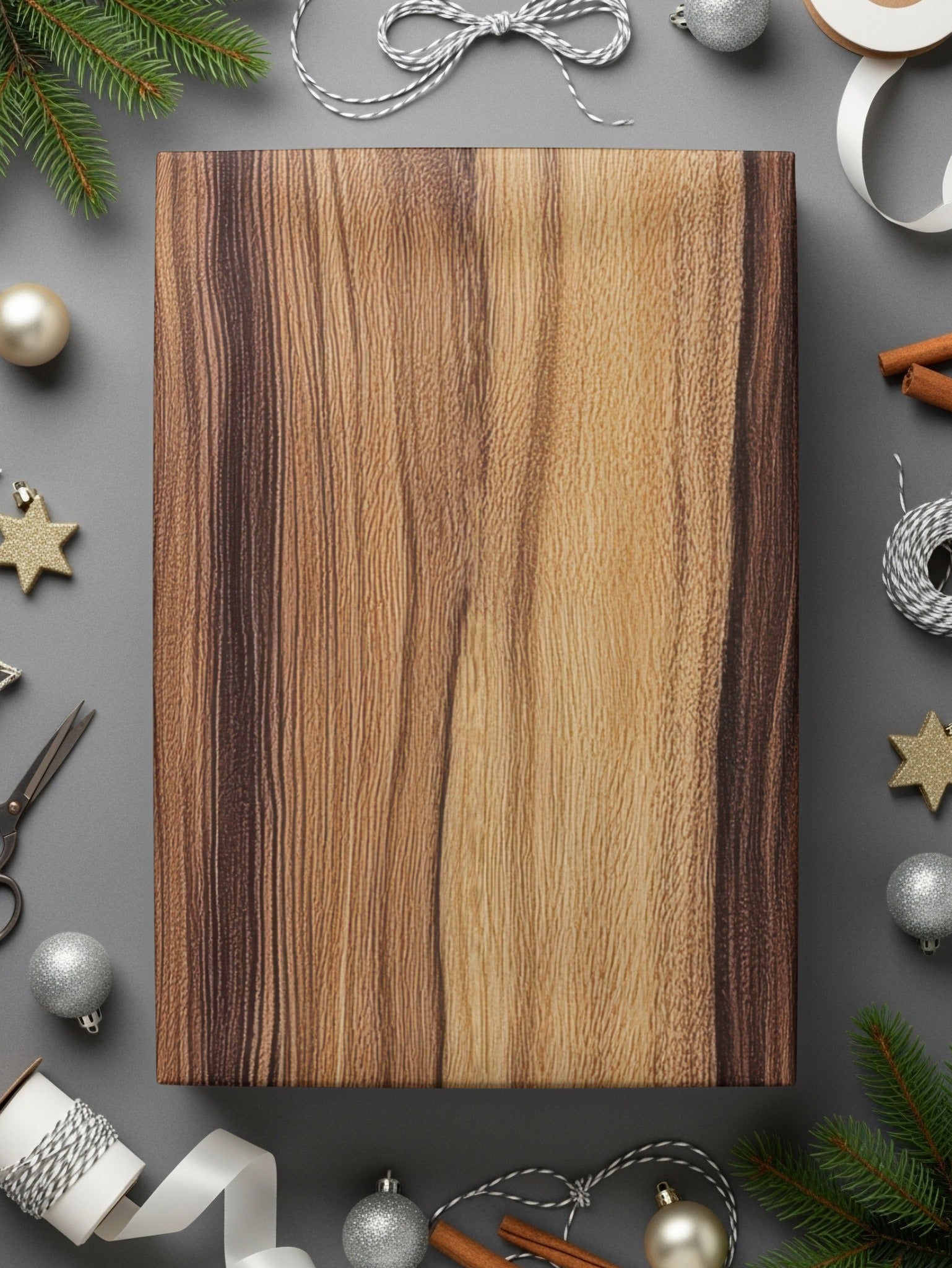 Holiday Season Wrapped Wooden Gift Box