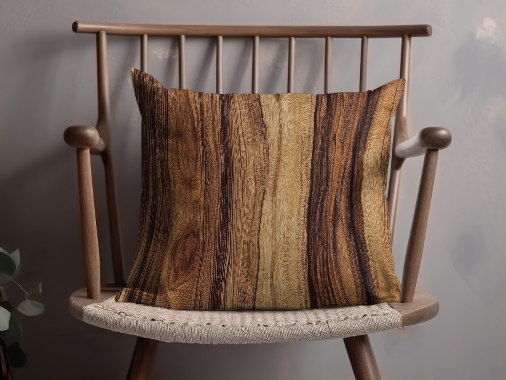 Rustic Wooden Textured Design Throw Pillow
