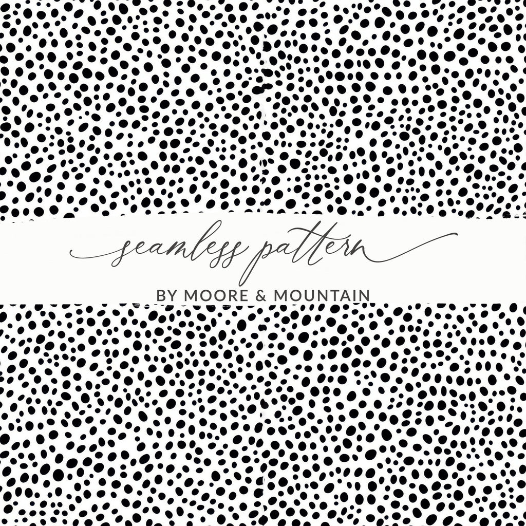 Tiny Black and White Dots Seamless Pattern Doodle Dots Background - Moore and Mountain
