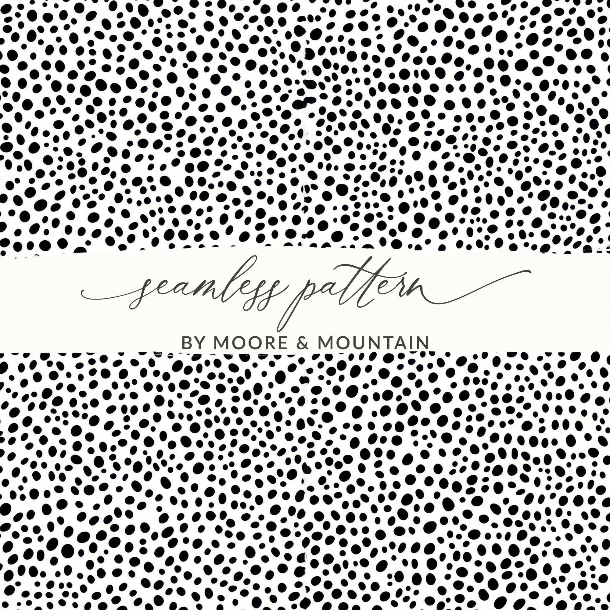 Tiny Black and White Dots Seamless Pattern Doodle Dots Background - Moore and Mountain