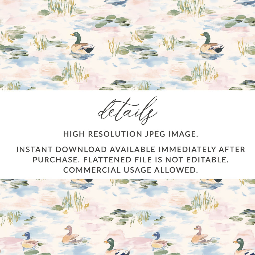 Toile With Ducks Seamless Background Pattern - Moore and Mountain