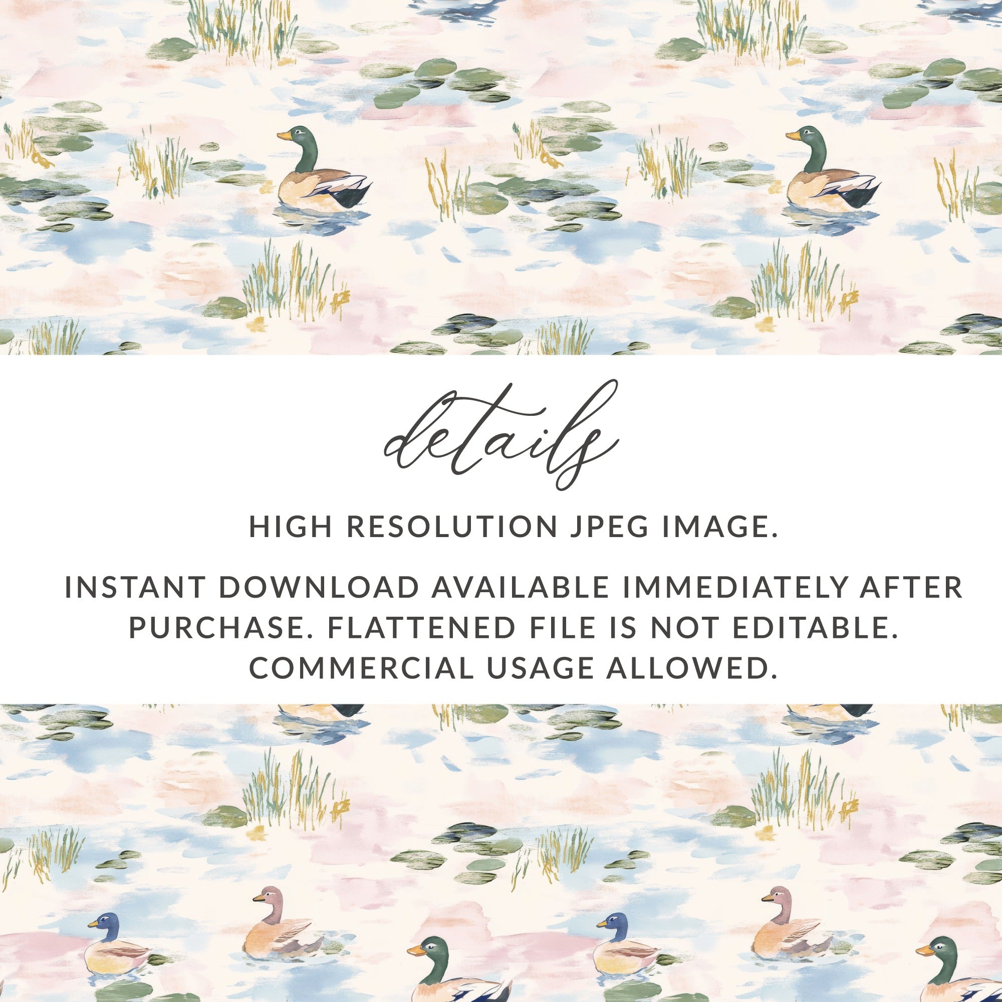 Toile With Ducks Seamless Background Pattern - Moore and Mountain