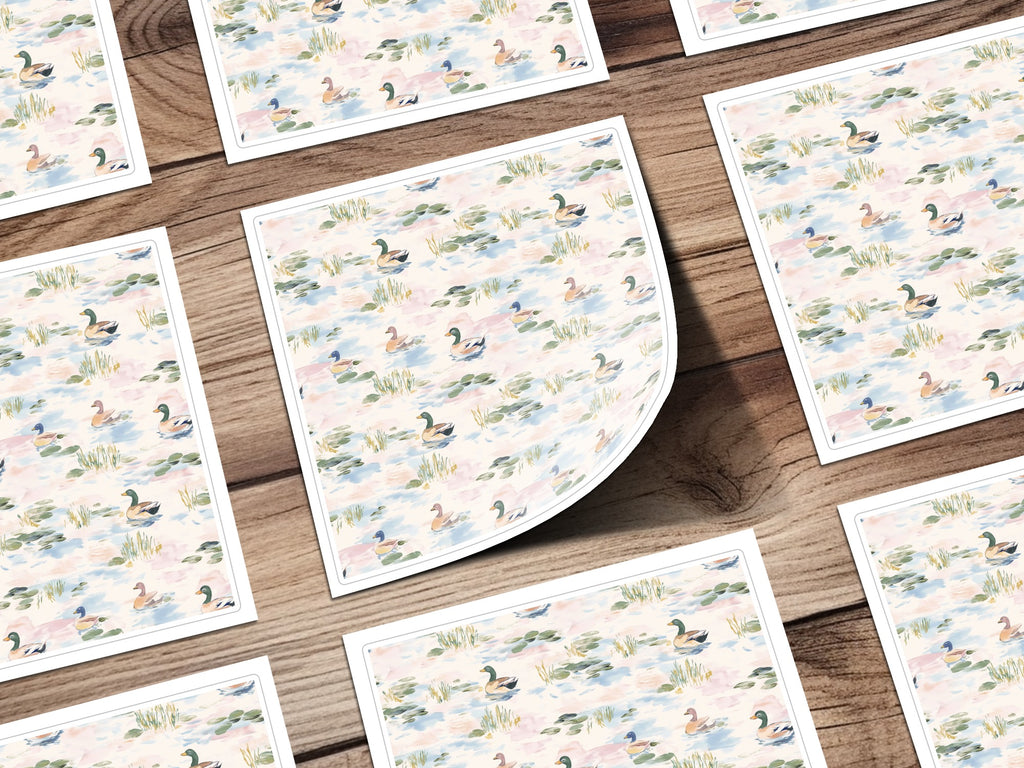 Toile With Ducks Seamless Background Pattern - Moore and Mountain