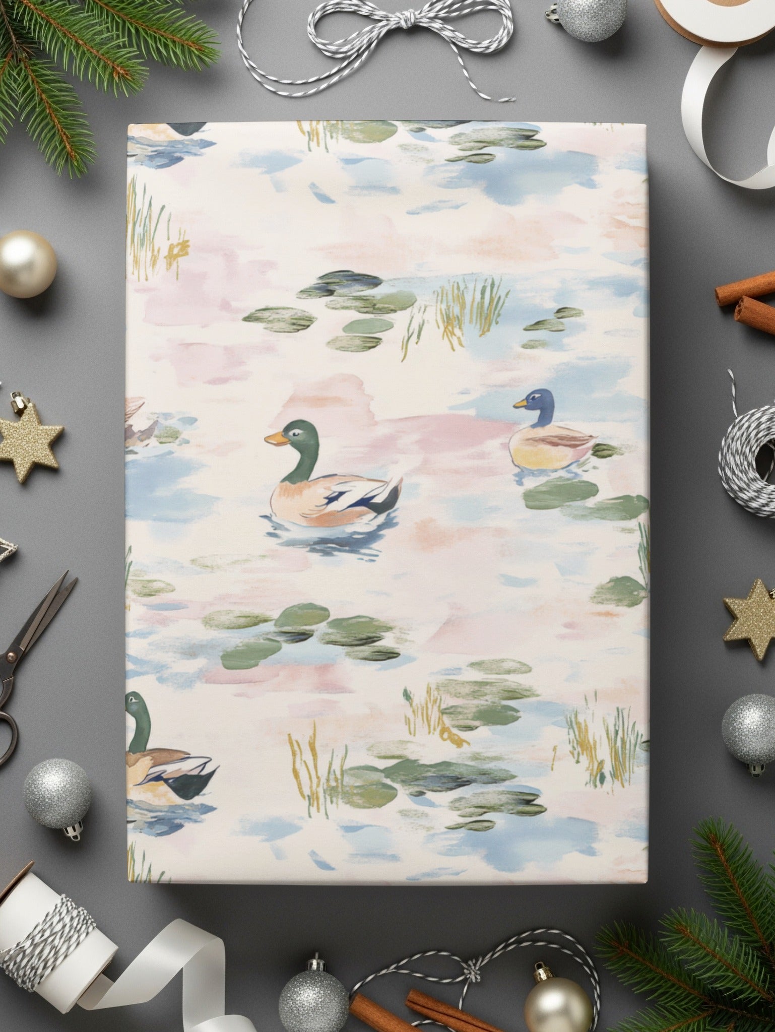 Toile With Ducks Seamless Background Pattern - Moore and Mountain
