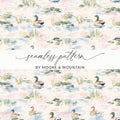 Toile With Ducks Seamless Background Pattern - Moore and Mountain