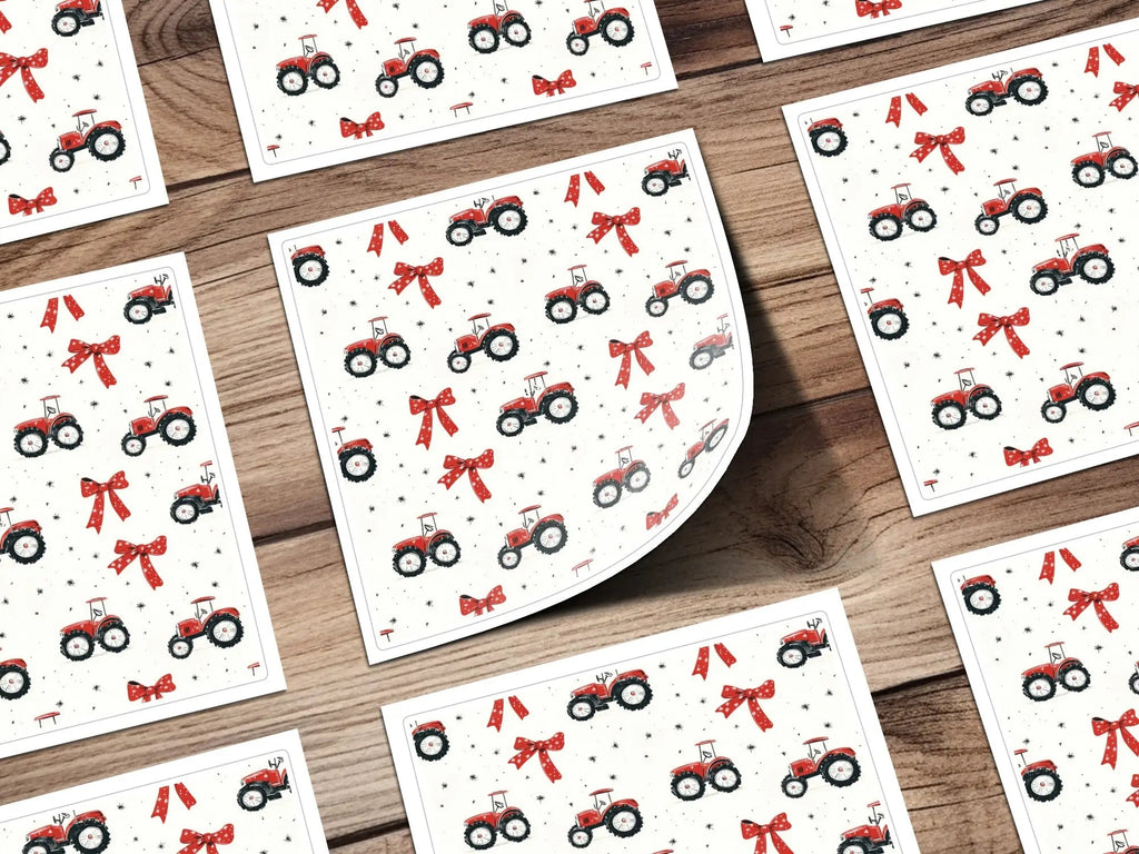 Tractor Seamless Pattern Digital, Farm Vehicle Pattern, Red Bows Print, Farmhouse Fabric Design, Country Style Digital Paper, JPEG Files - Moore and Mountain