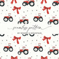 Tractor Seamless Pattern Digital, Farm Vehicle Pattern, Red Bows Print, Farmhouse Fabric Design, Country Style Digital Paper, JPEG Files - Moore and Mountain