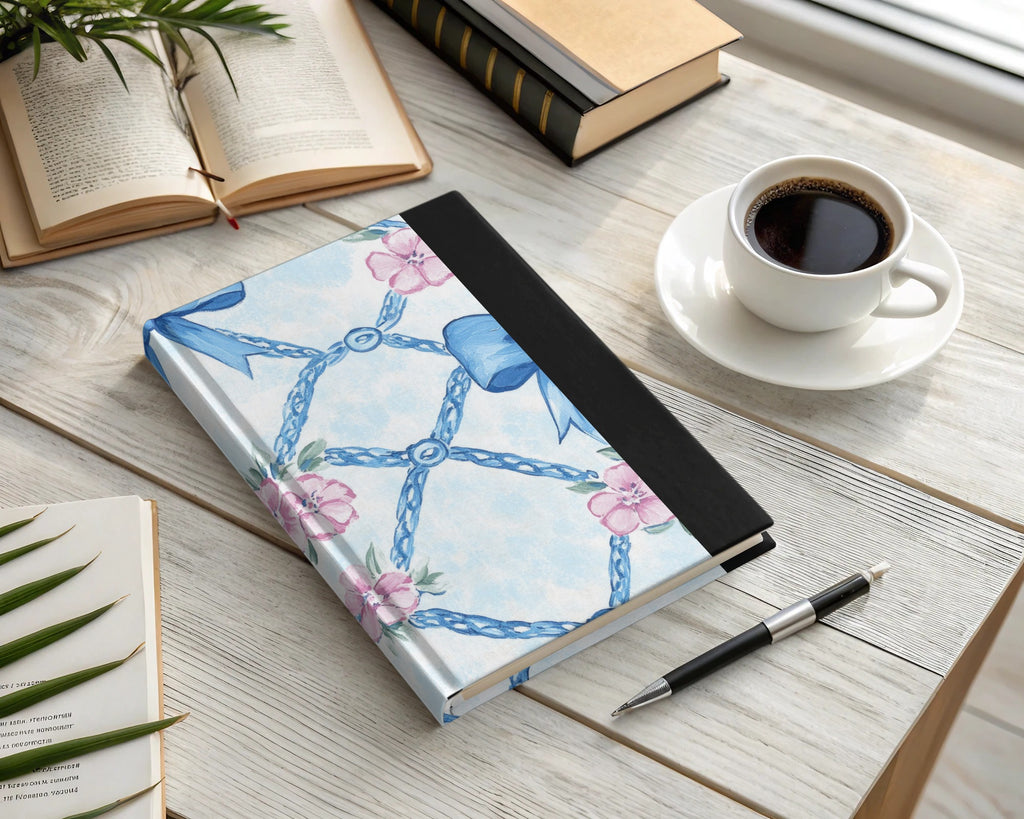 Trellis Floral Bow Watercolor Pattern Seamless Grandmillenial Digital - Moore and Mountain