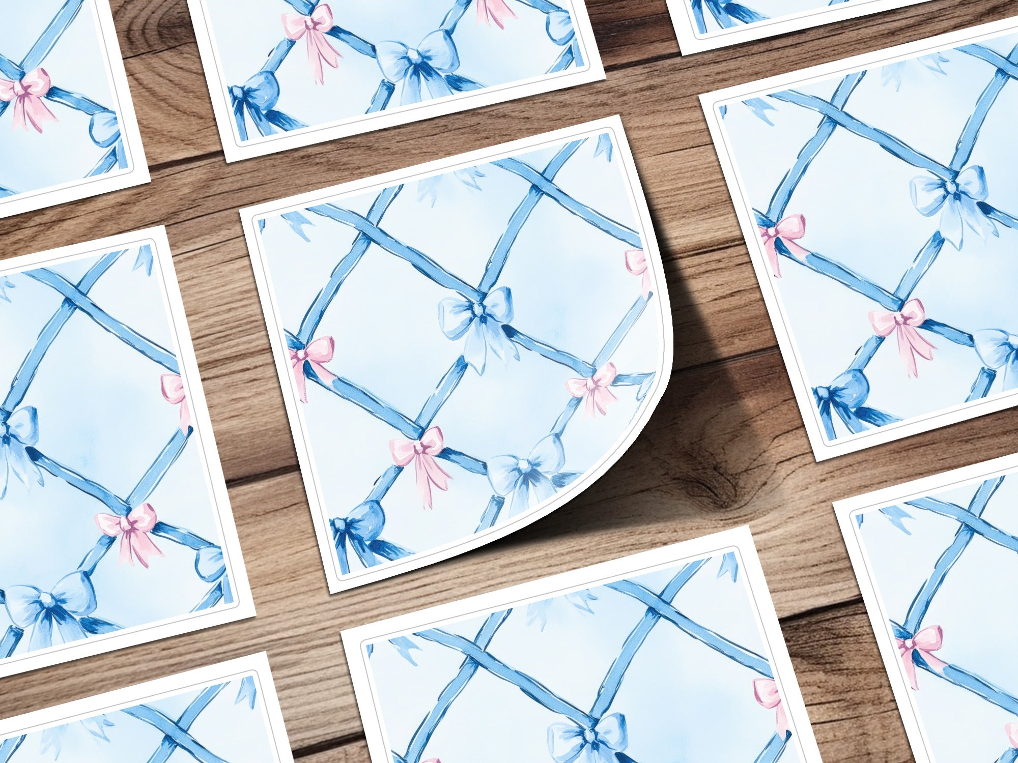 Trellis Ribbon Bow Pattern Seamless Grandmillenial Digital - Moore and Mountain