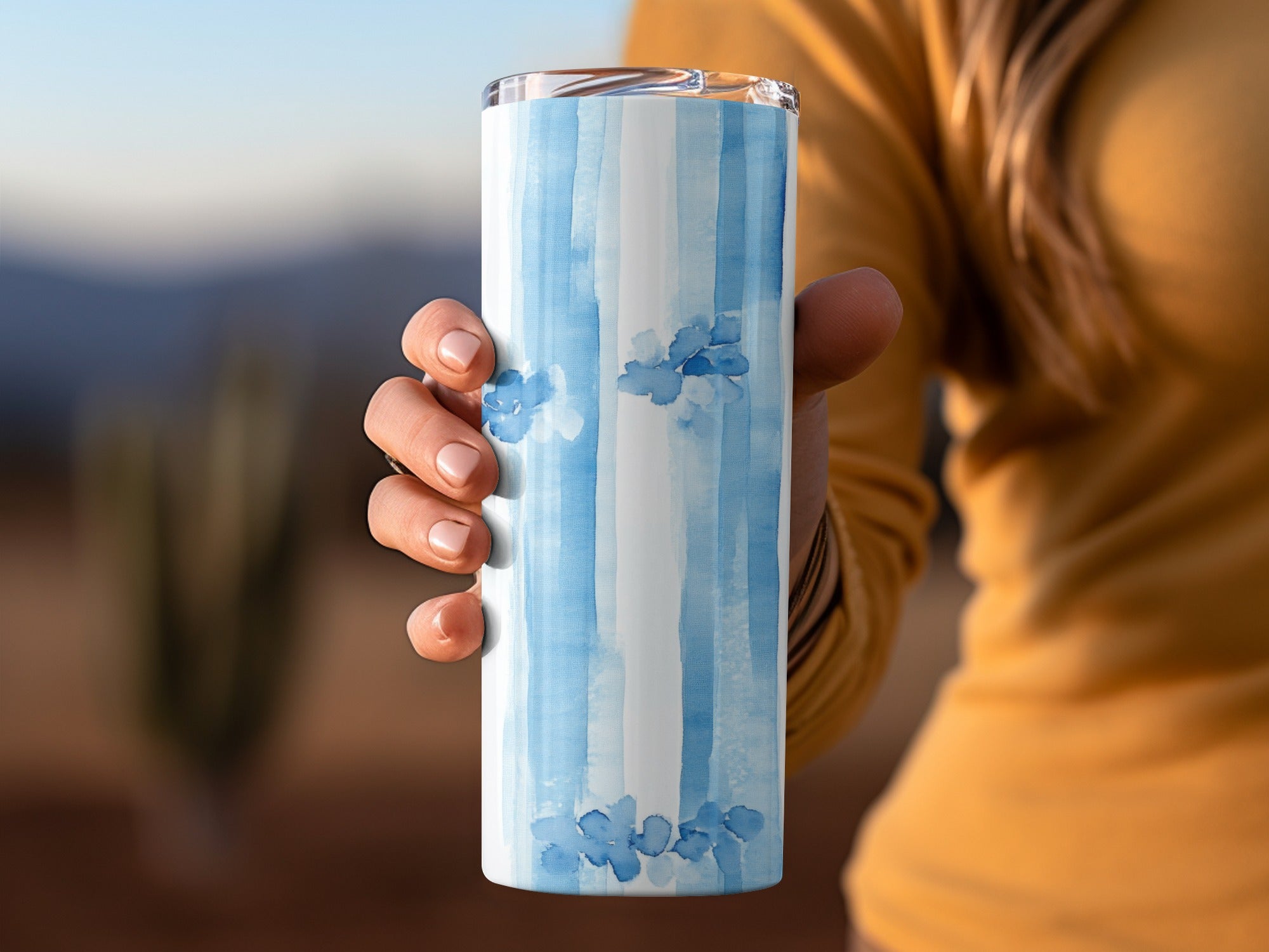 Trellis Watercolor Blue Floral Stripes Seamless Grandmillenial Digital - Moore and Mountain