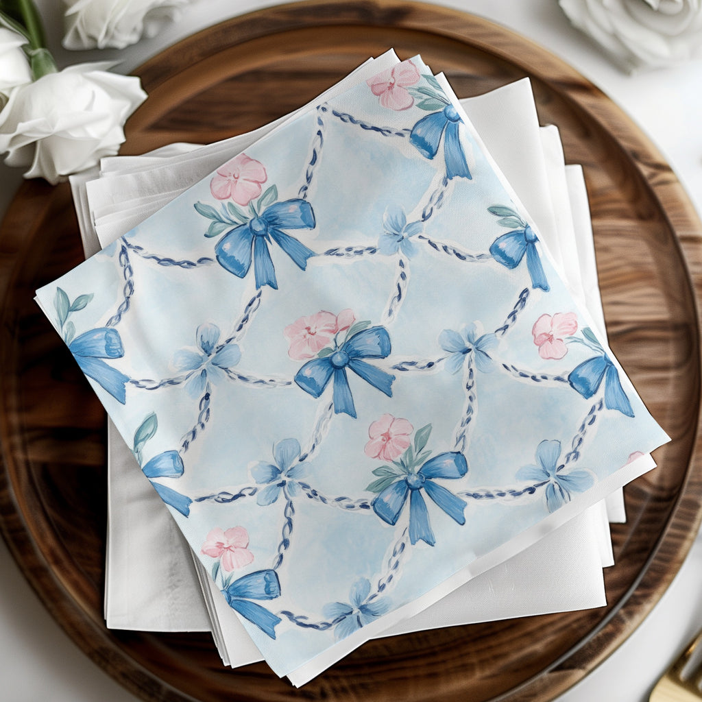 Trellis with Bows and Flowers Seamless Grandmillenial Digital - Moore and Mountain