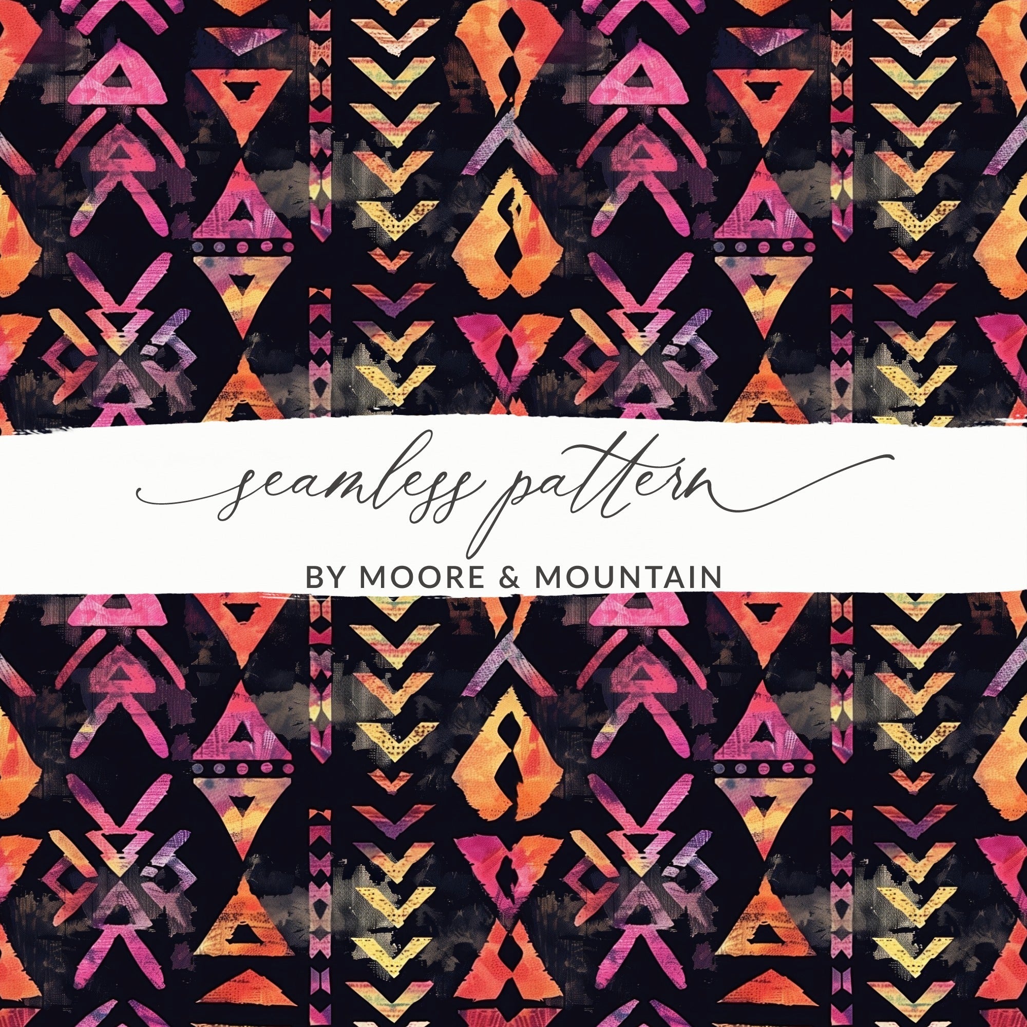 Tribal Pattern Digital, Seamless Background, Boho Chic Design, Ethnic Print, Repeat Pattern, Scrapbooking Paper, Digital Download - Moore and Mountain
