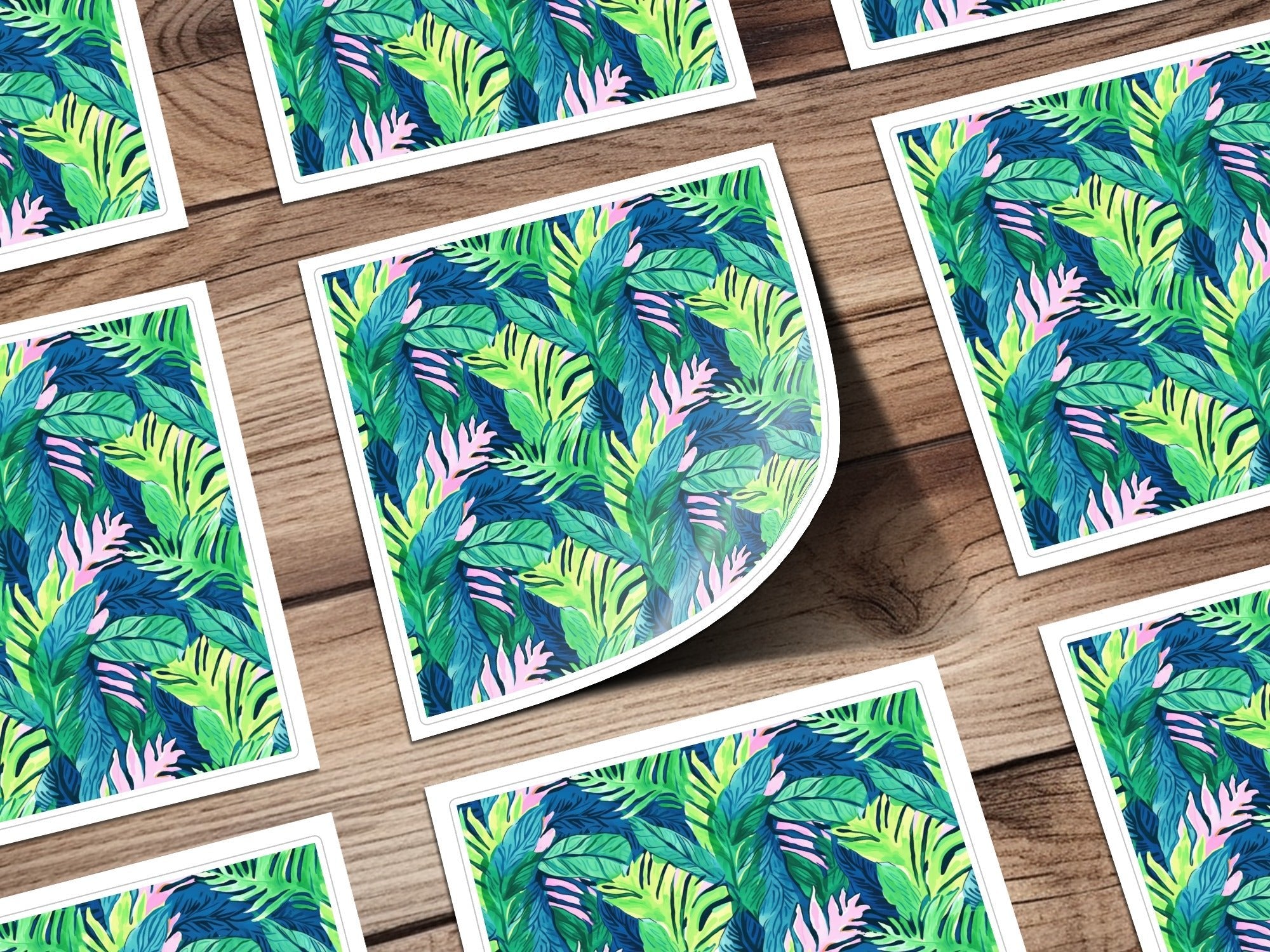 Tropical Leaves Pattern, Digital Seamless Design, Jungle Botanical Print, Greenery Image Download, Two Scale JPEG Files, 12x12 Inches - Moore and Mountain