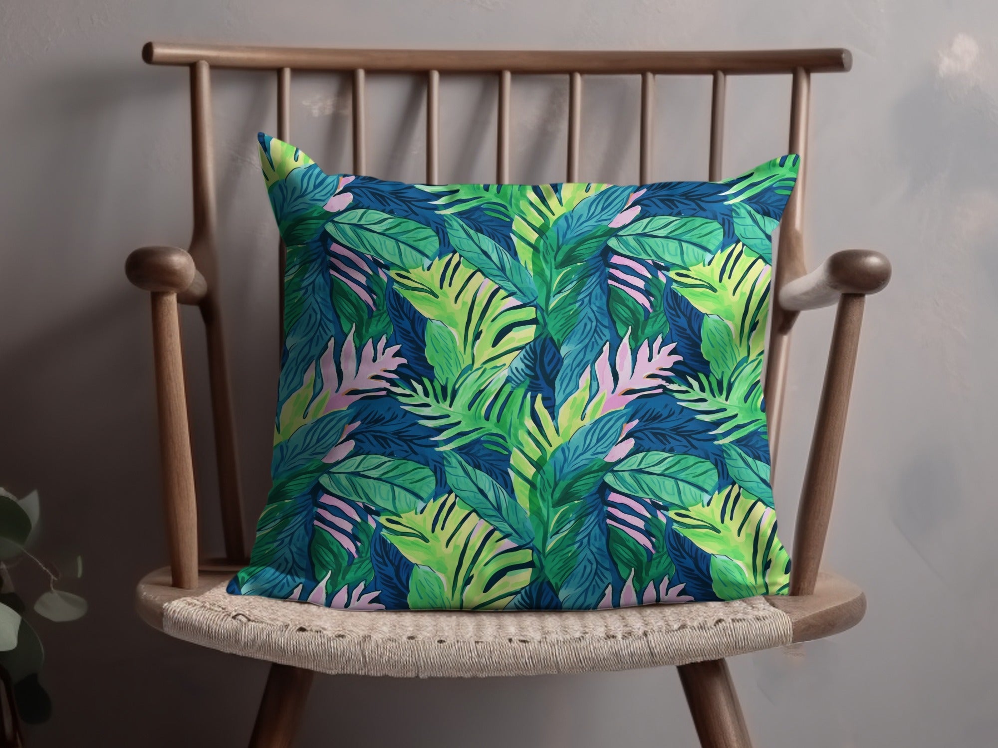 Tropical Leaves Pattern, Digital Seamless Design, Jungle Botanical Print, Greenery Image Download, Two Scale JPEG Files, 12x12 Inches - Moore and Mountain