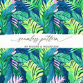 Tropical Leaves Pattern, Digital Seamless Design, Jungle Botanical Print, Greenery Image Download, Two Scale JPEG Files, 12x12 Inches - Moore and Mountain