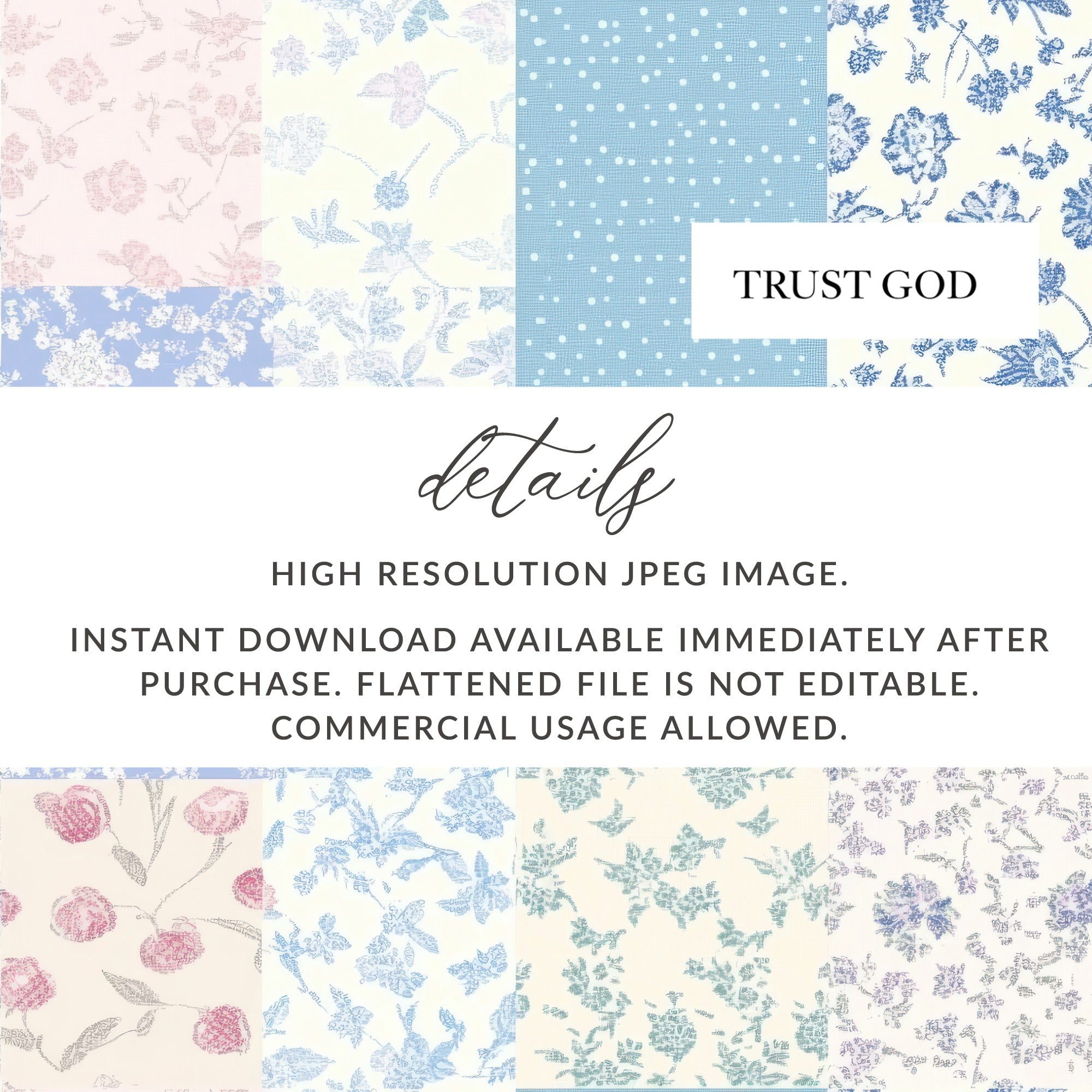 Trust God High Resolution JPEG Instant Download Image