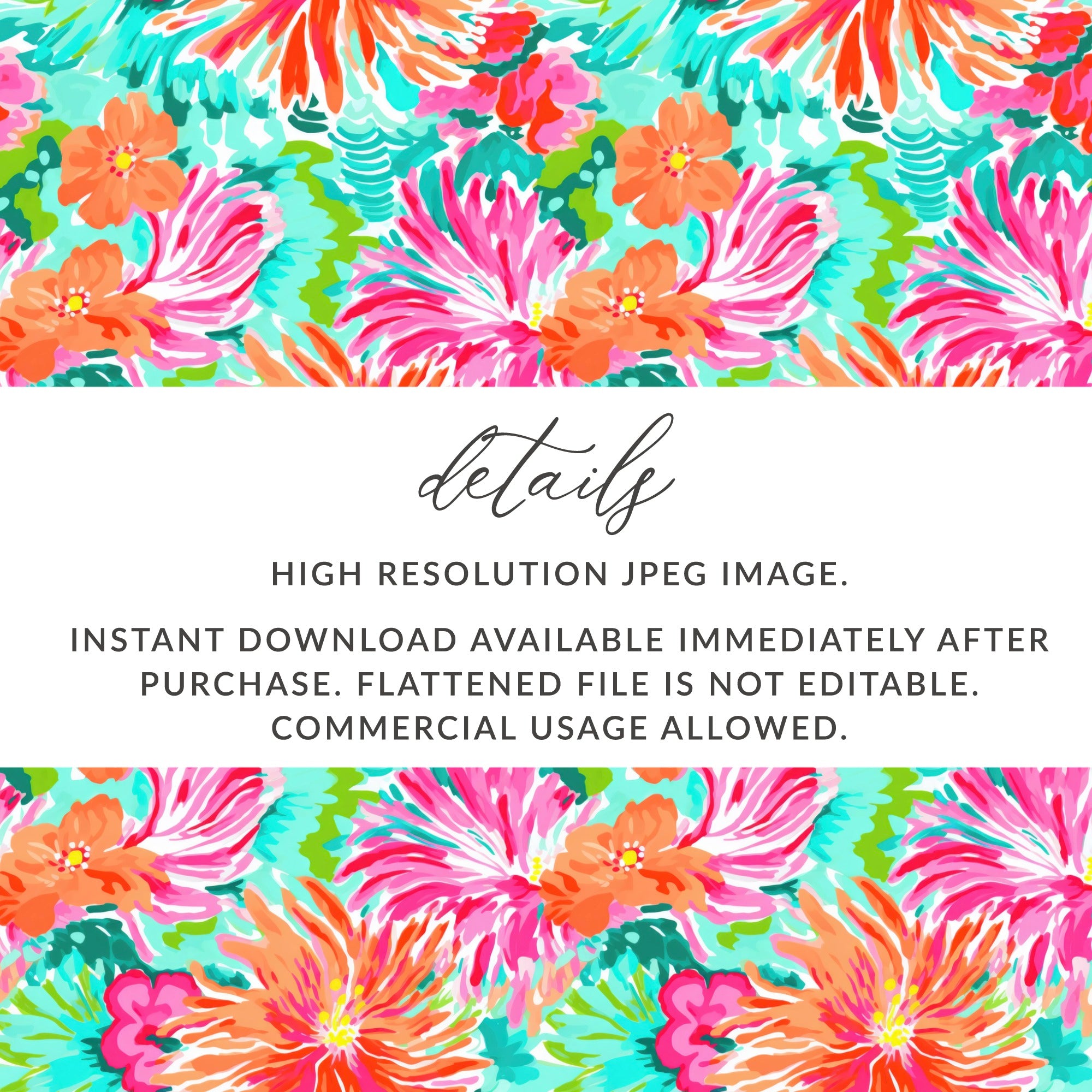 High Resolution Floral Pattern Instant Download File