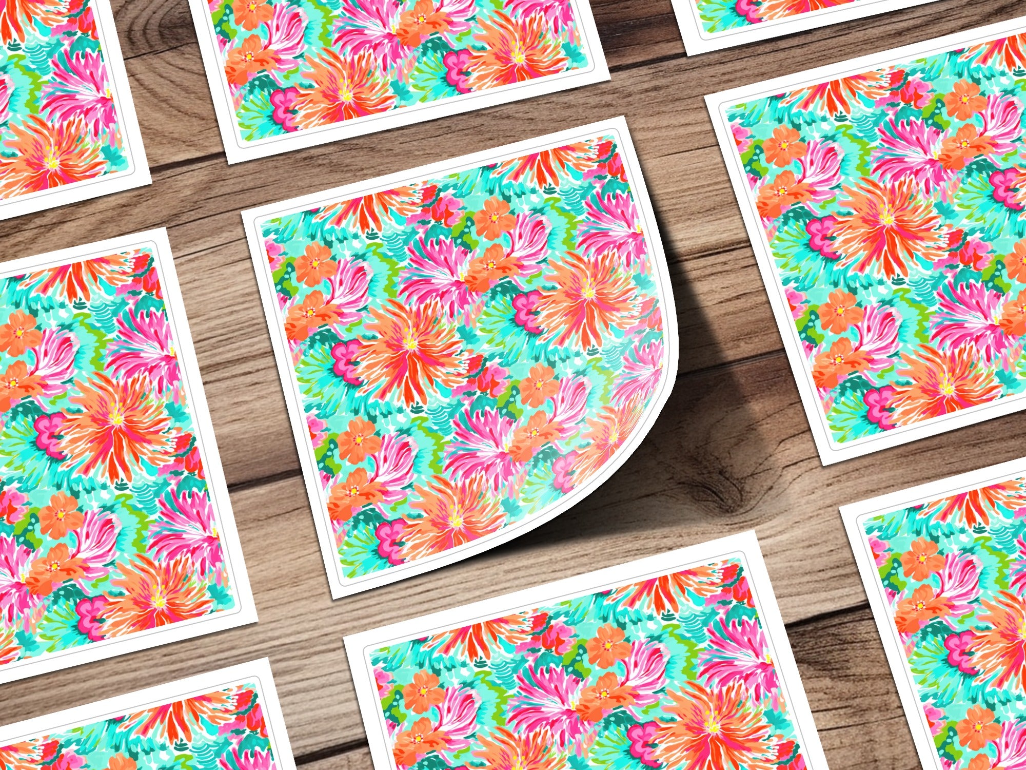 Bright and Colorful Floral Printed Artwork