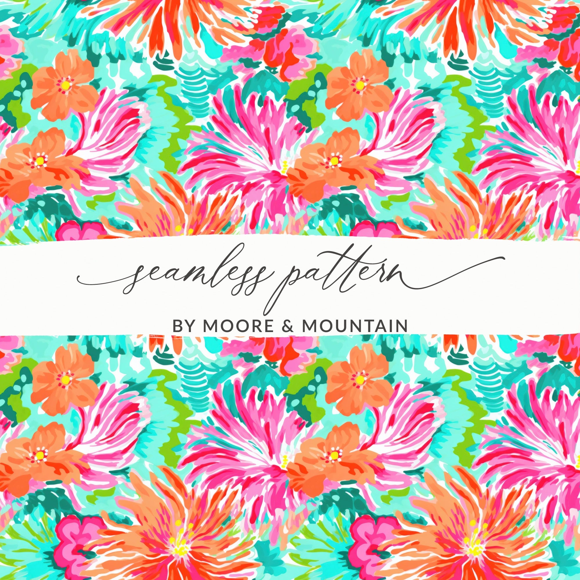 Vibrant Floral Print Seamless Pattern by Moore & Mountain