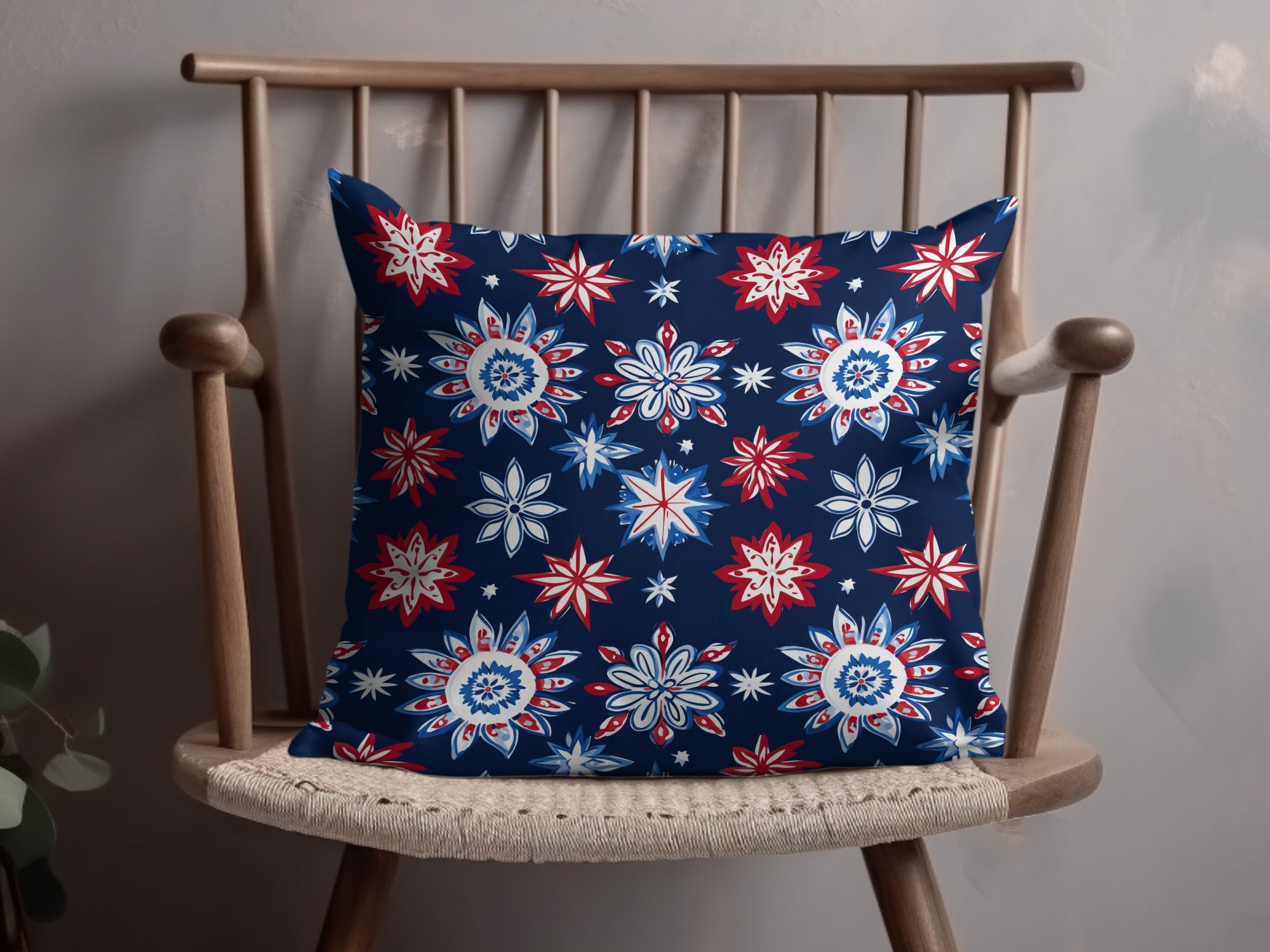 Patriotic Star Design Decorative Cushion Pillow