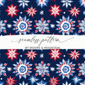 Vibrant Red Blue Floral Seamless Pattern product