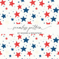 Red and Blue Stars Seamless Pattern Design
