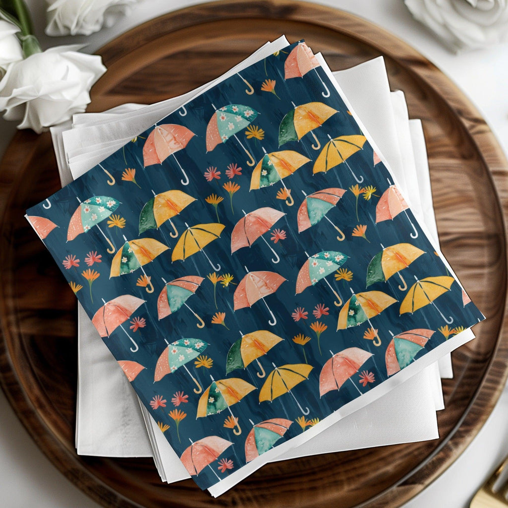 Umbrella Digital Paper, Seamless Pattern File, Floral Digital Download, Watercolor Texture Pattern, Fabric Design, Scrapbook Paper - Moore and Mountain