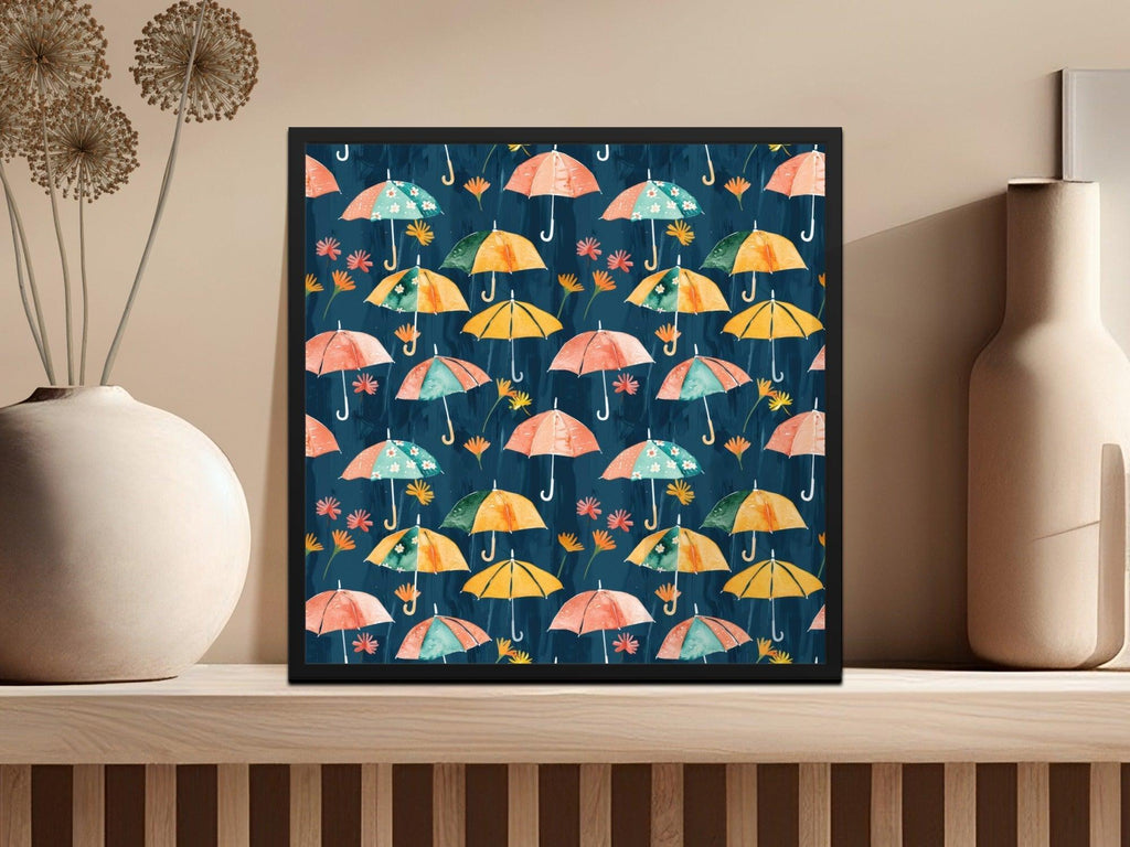 Umbrella Digital Paper, Seamless Pattern File, Floral Digital Download, Watercolor Texture Pattern, Fabric Design, Scrapbook Paper - Moore and Mountain