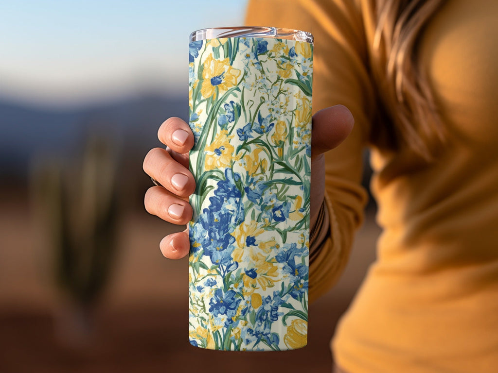 Van Gogh Seamless Pattern Blue Yellow Floral Seamless - Moore and Mountain