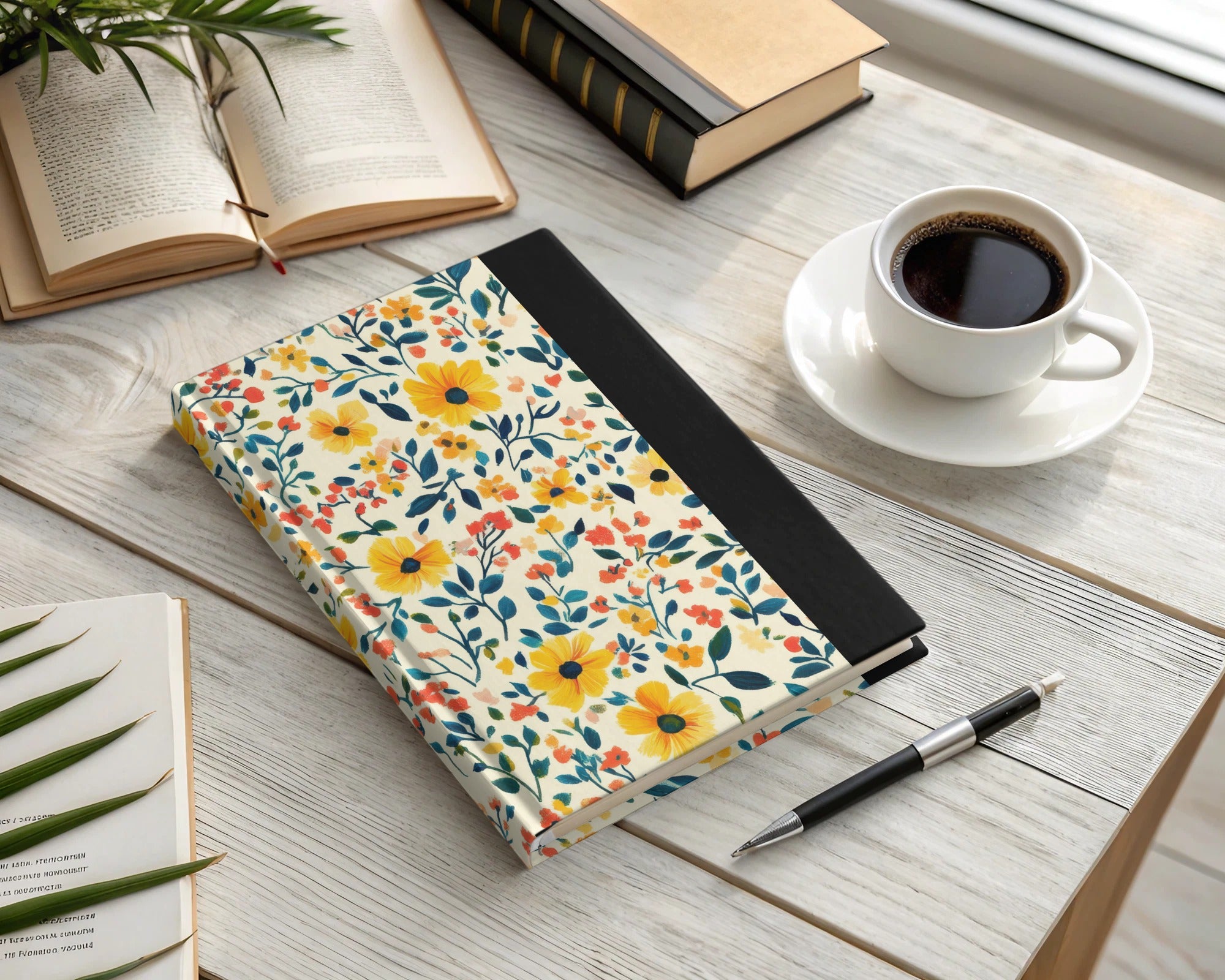 Floral Print Hardcover Notebook Perfect for Journaling