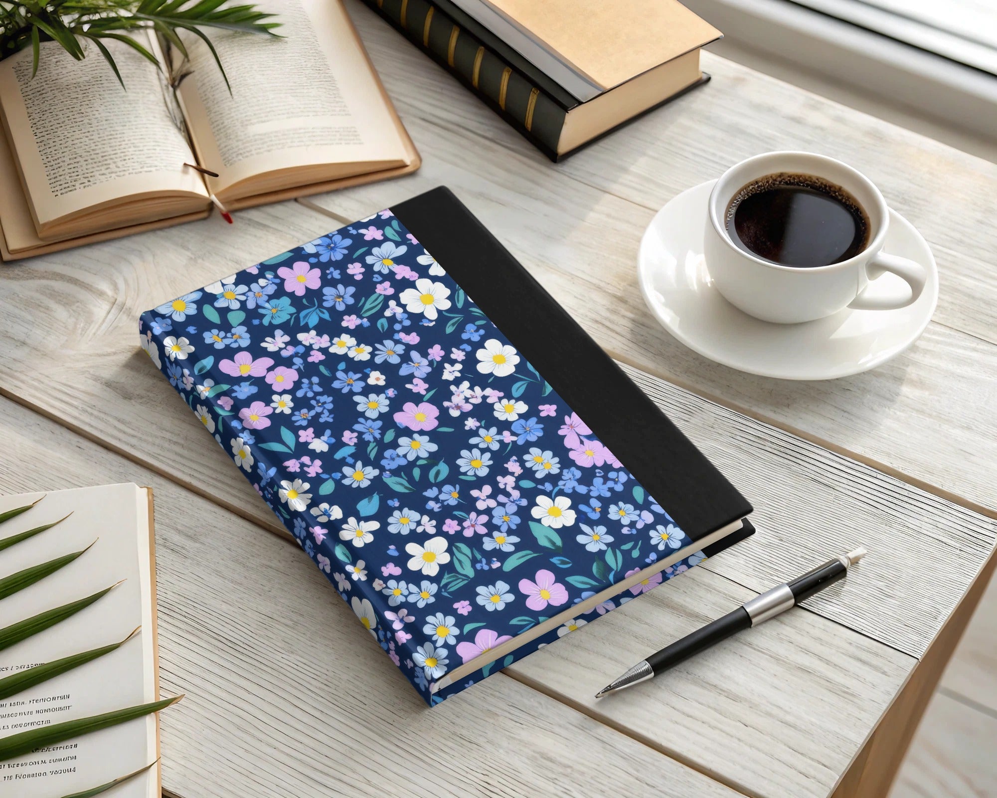 Floral Pattern Hardcover Journal for Writing and Note-taking