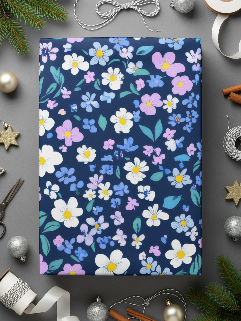 Elegant Floral Patterned Gift Wrap Multicolor Wrapping Paper