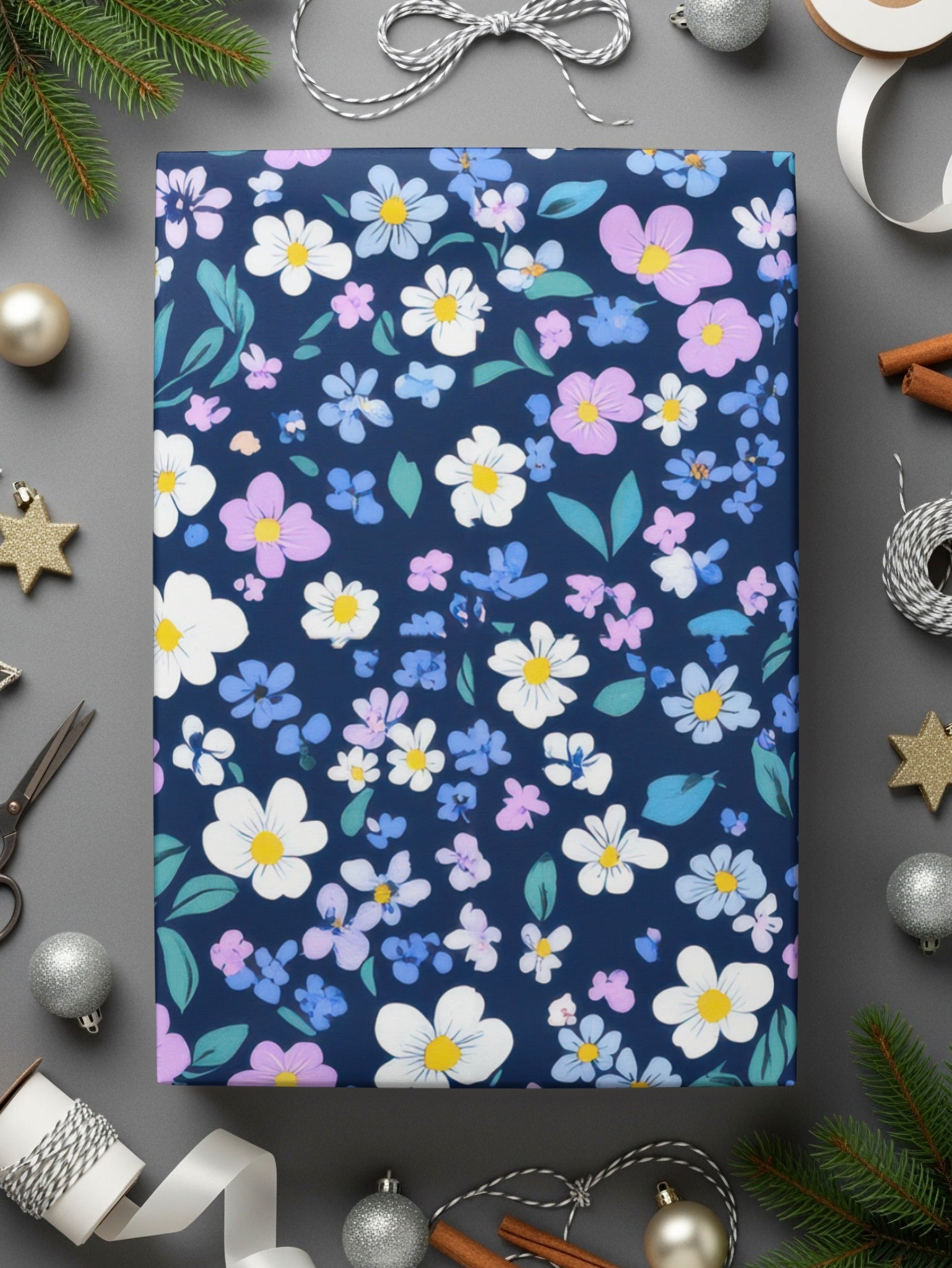 Elegant Floral Patterned Gift Wrap Multicolor Wrapping Paper