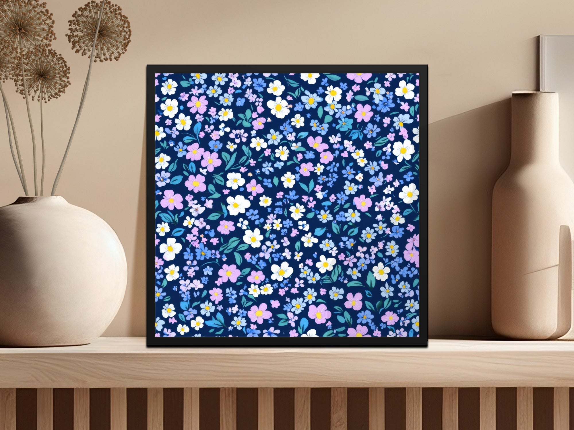 Colorful Floral Pattern Wall Art Decor Print