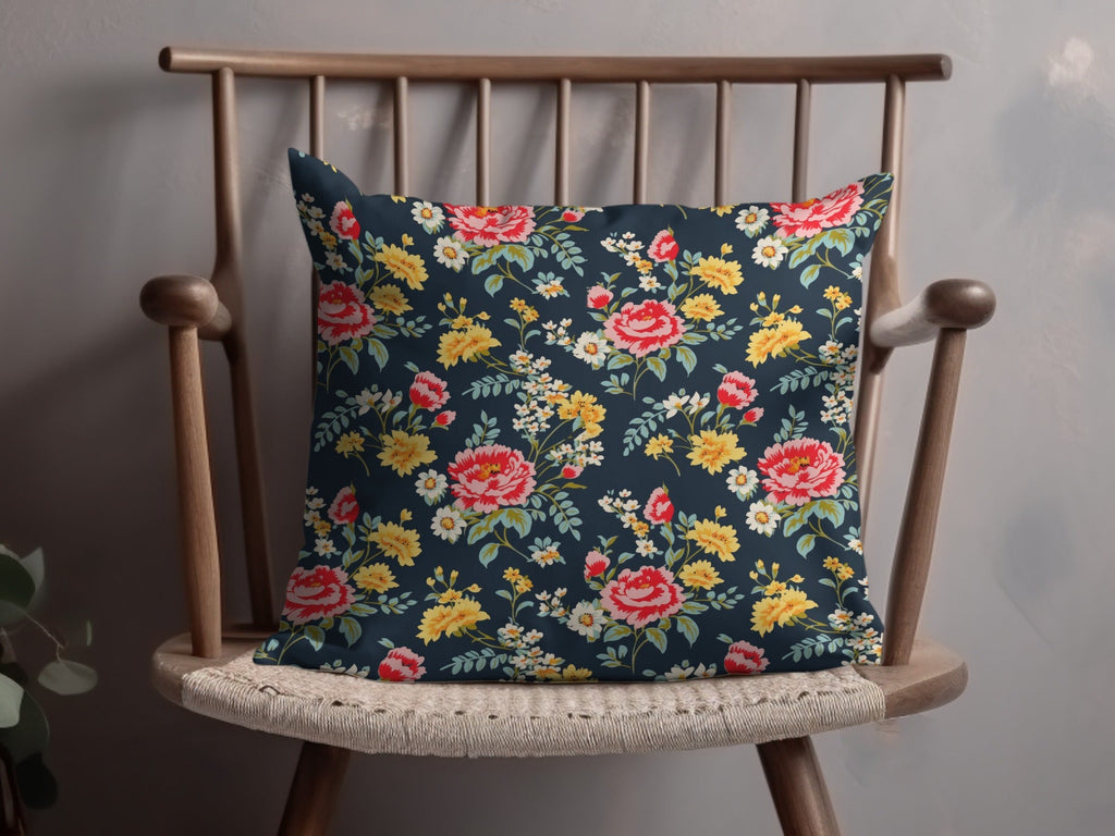 Vibrant Floral Pattern with Red and Yellow Blooms Digital - Moore and Mountain